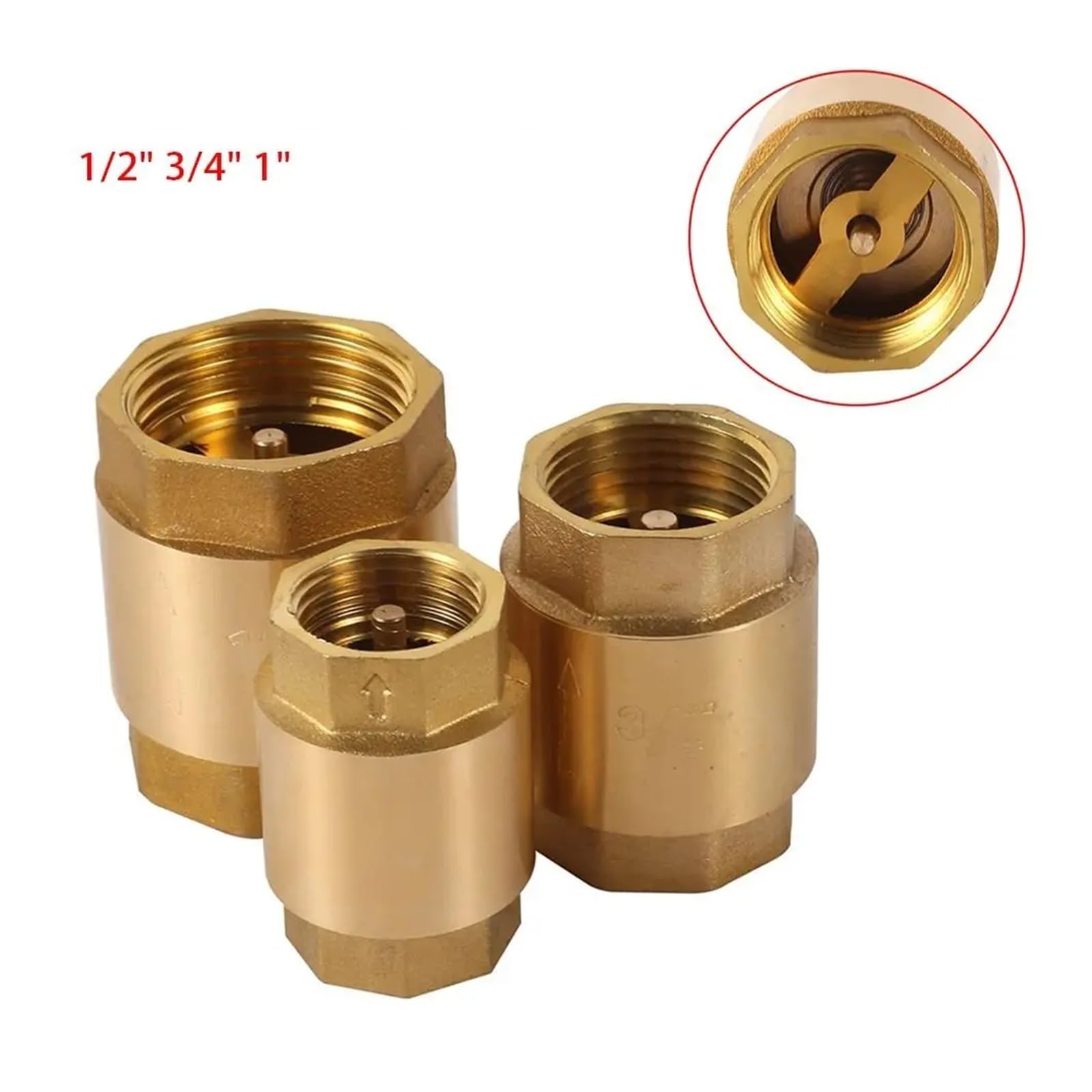 1 pcs Laiton Clapet Anti-Retour pour Irrigation Aquarium Système-NPT In-Line Spring 1/2 pouce 3/4 pouce 1 pouce 2 inch(DN20)