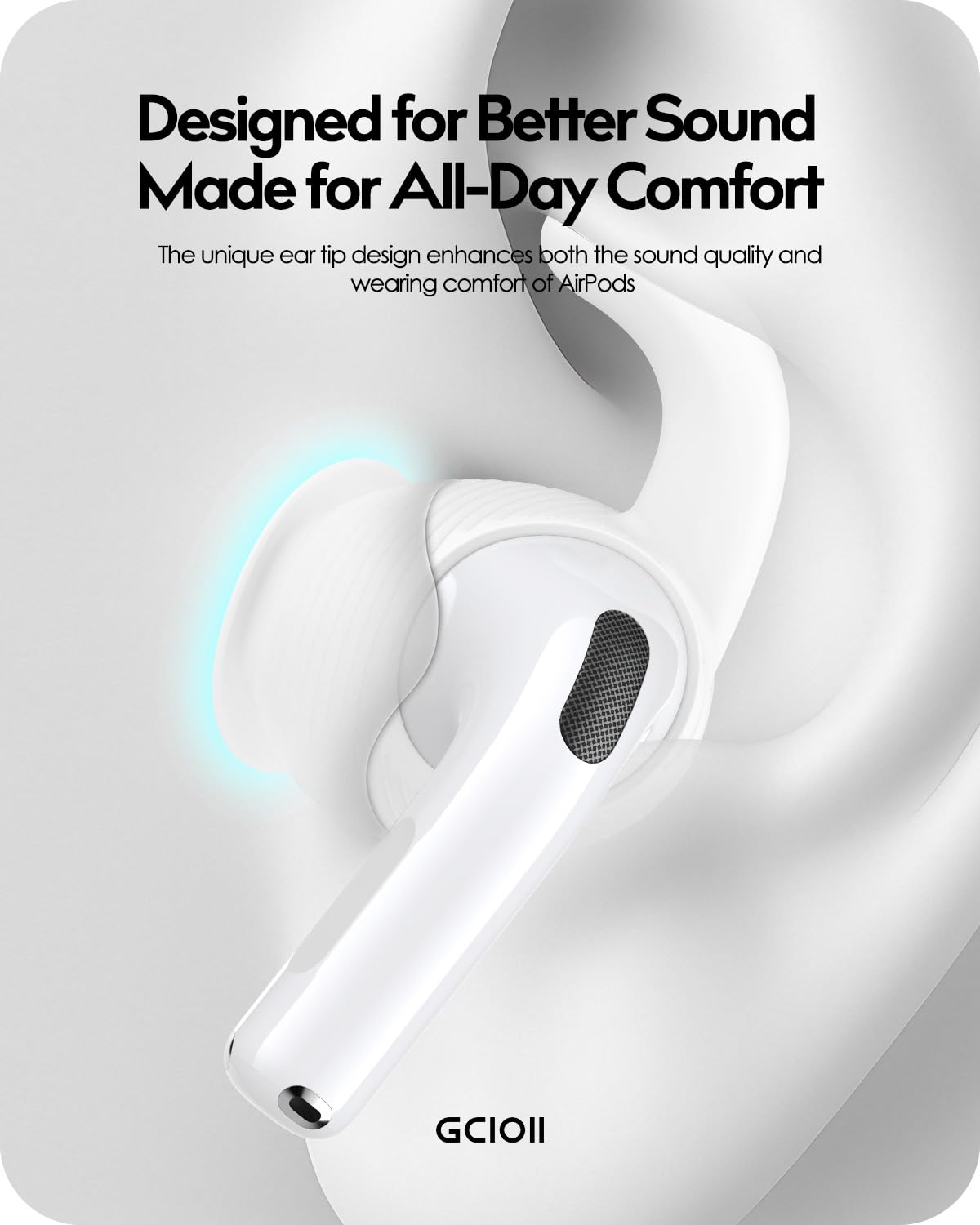 Gcioii 4 paia di gommini per AirPods 4, con custodia aggiuntiva per riporre gli auricolari, con cancellazione del rumore, antiscivolo, compatibili con Apple AirPods di quarta generazione (S e L)