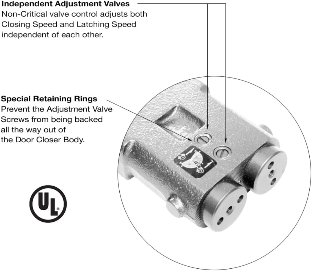 CRL Light Duty 105º Hold-Open Overhead Concealed Door Closer Body Only