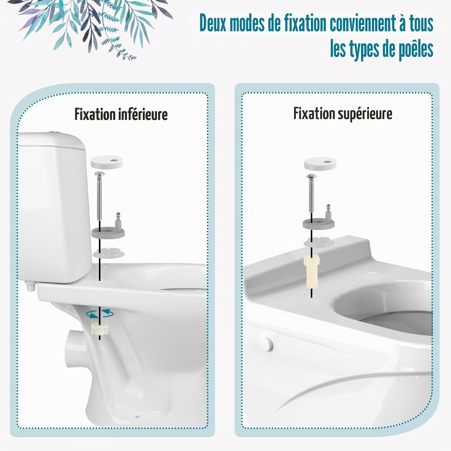 Abattant WC STOREMIC, Lunette de Toilette avec Frein de Chute et Charnière Réglable, Cuvette de Toilette Facile à Installer et à Nettoyer, Abattant WC en Urée-formaldéhyde en Forme de O, Blanc