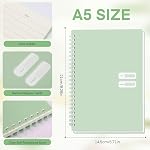 A5 Spiral Notebook 4 Pack - PP Hardcover Coil Notebook with Soft Coil, 8 x 5 Spiral Notebook Journal College Ruled 140 Lined Pages, Assorted Green