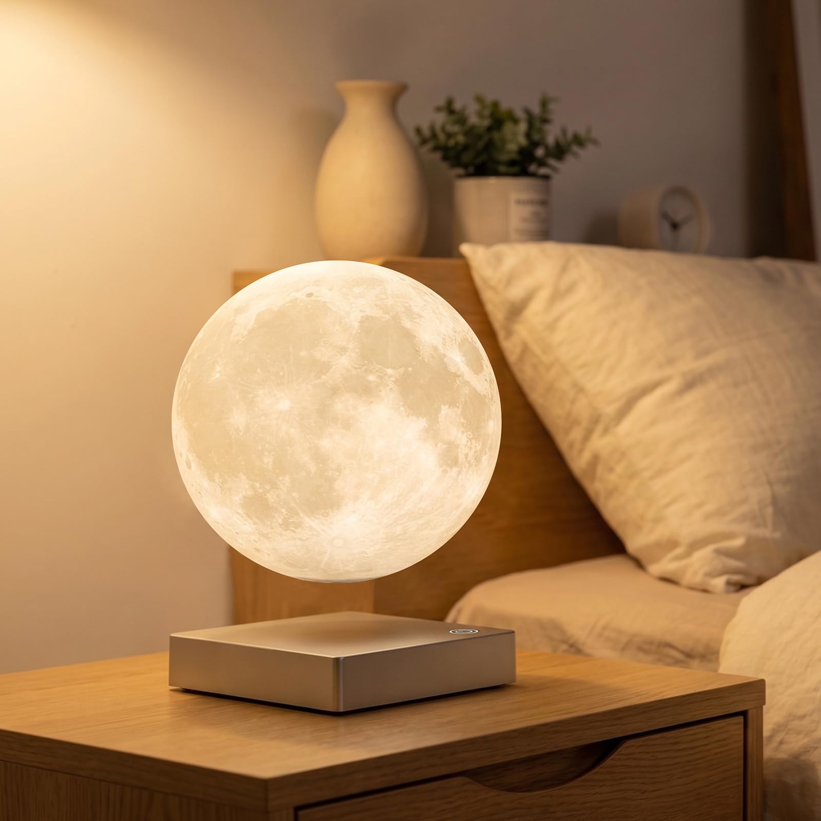 Magnetyczna lewitująca lampa księżycowa, pływająca lampa księżycowa z obrotową, sterowanie dotykowe, pływająca i wirująca lampa księżycowa do wystroju domu, biura, lampka nocna, kreatywny