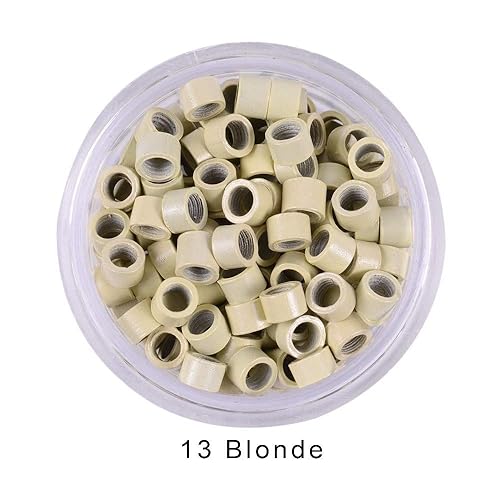 Miniatura 4 de 1000 piezas de micro anillos de tornillo de aluminio, cuentas de pelo engarzado de 0.157 pulgadas (0.157 in) para extensiones de cabello humano