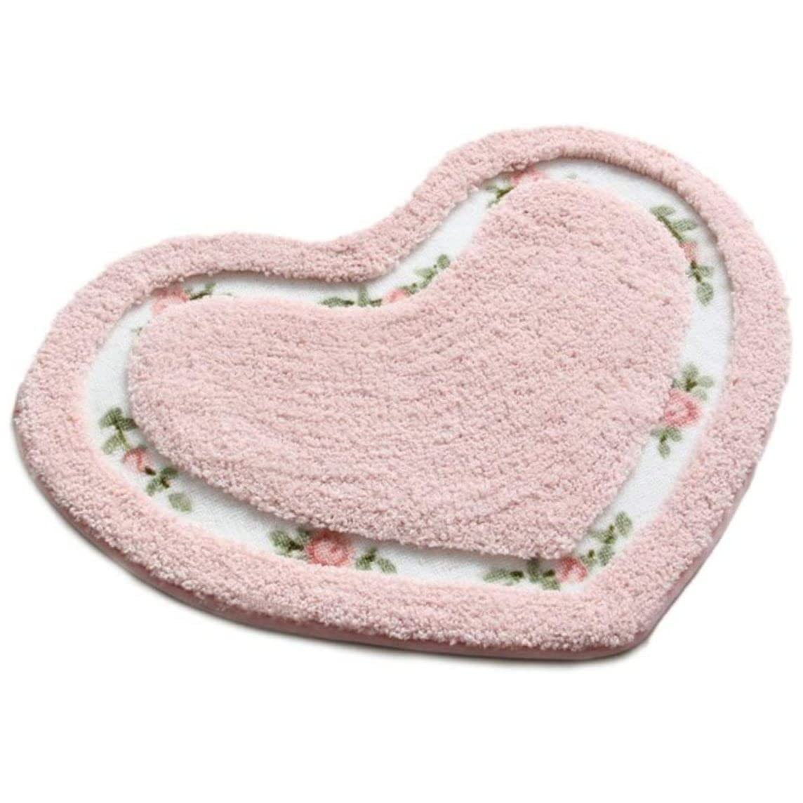 Tapis de bain cœur rose et tapis shaggy floral pour décoration salon et cuisine