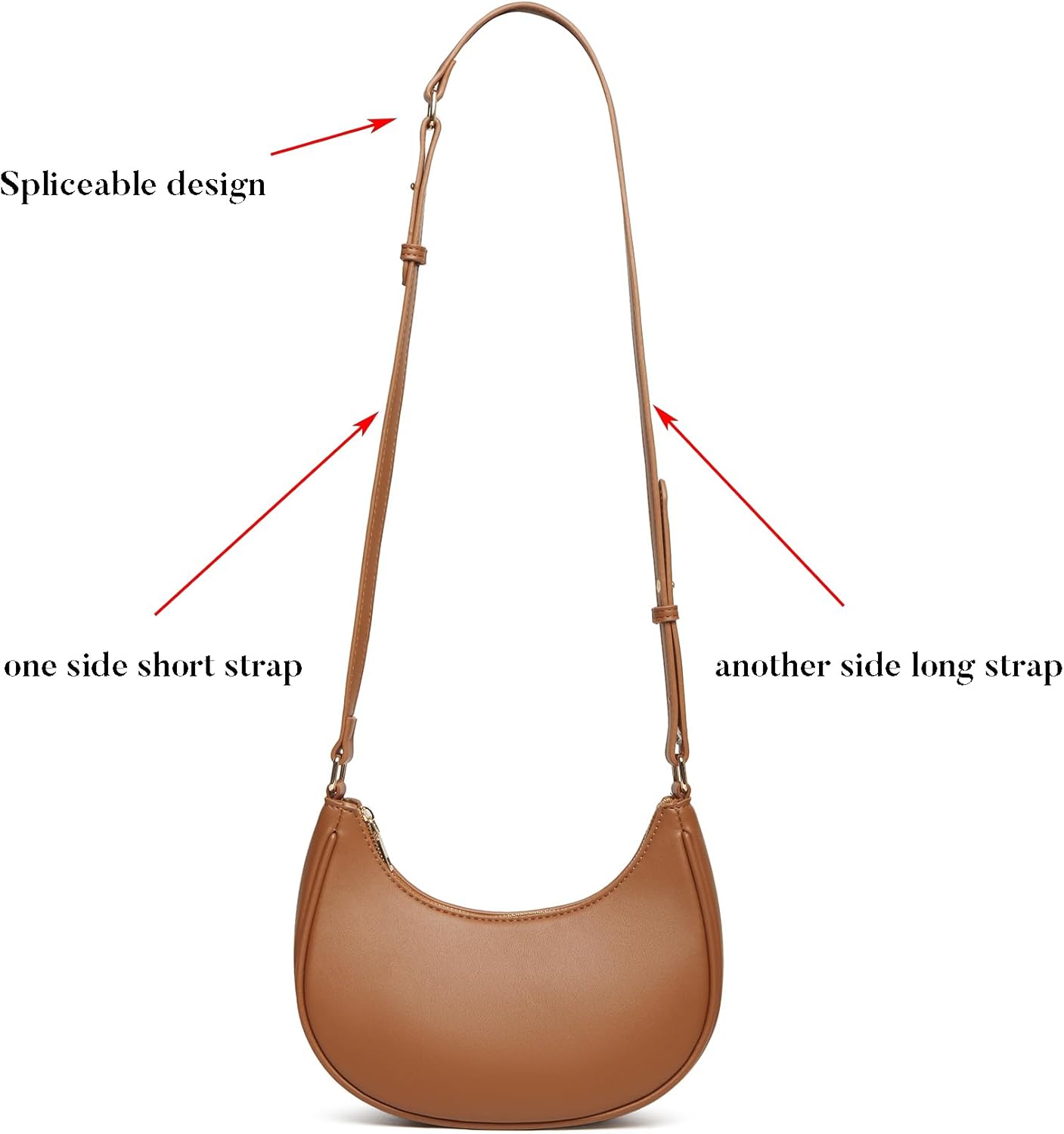 Barabum Small Shoulder Bag for Women Crescent Purse Y2K Trendy Clutch Handbags - Image 6