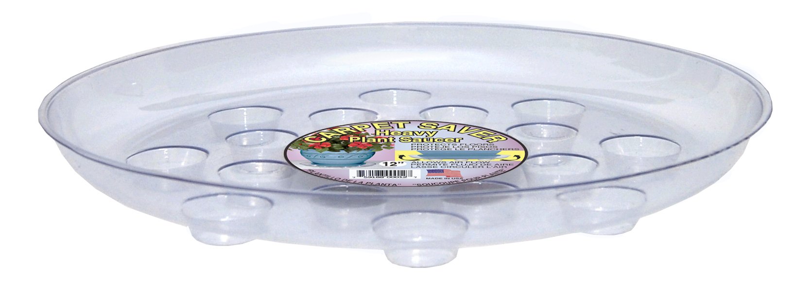CWP DS-1200 Heavy Gauge Footed Carpet Saver Saucer, 12-Inch Diameter, Clear