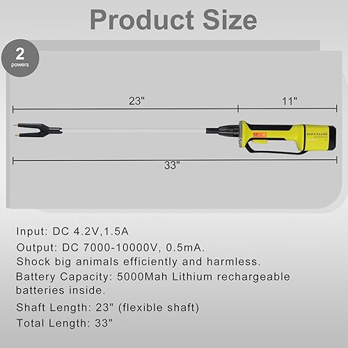 Vista 10 de VETPLUS - Prod de ganado impermeable, recargable con antorcha LED para ganado, vaca, cerdo, cabra y oveja, animal equipado con eje flexible de 23