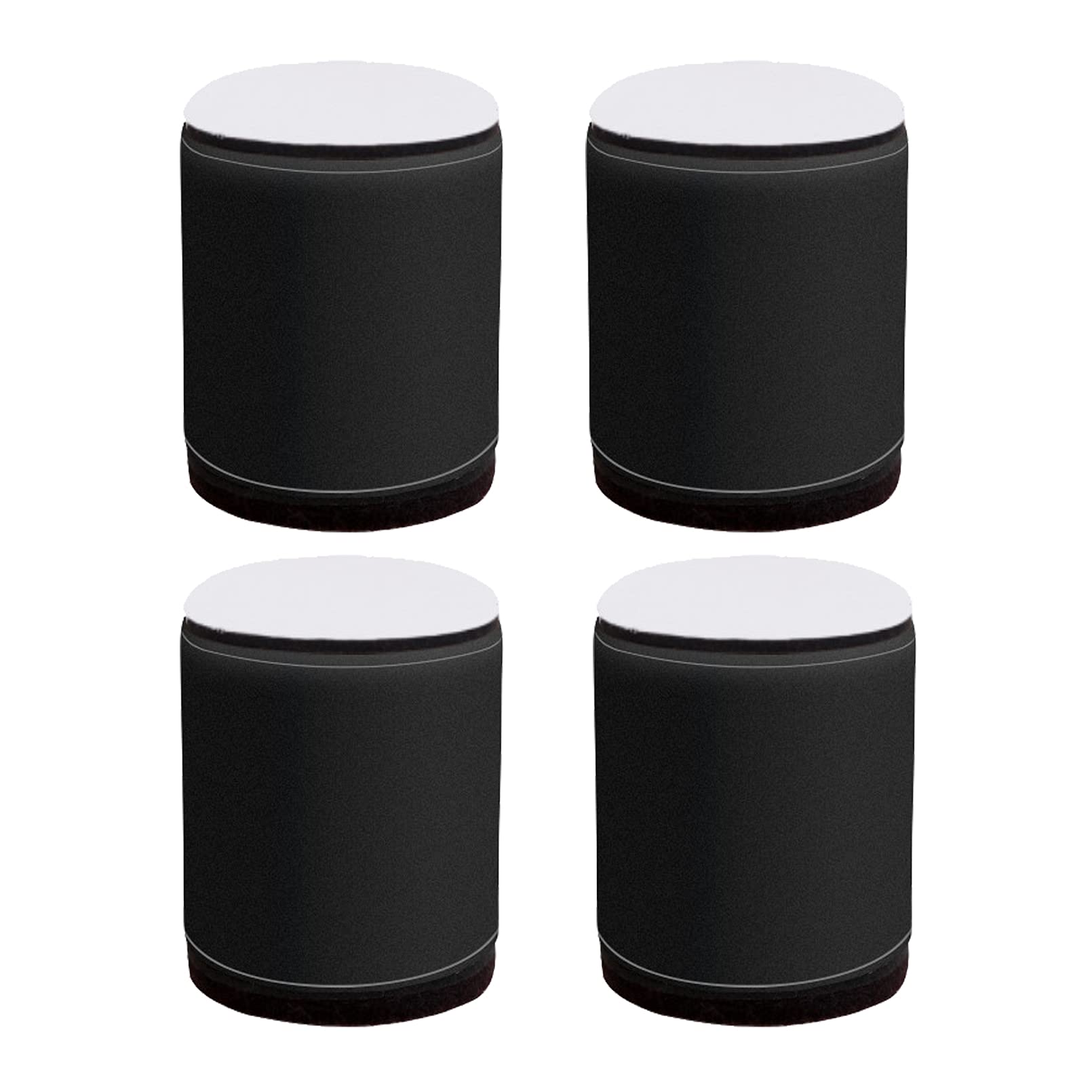 Pieds adhésifs en acier au carbone pour lit et canapé - Lot de 4 design rond noir 4x5,2cm