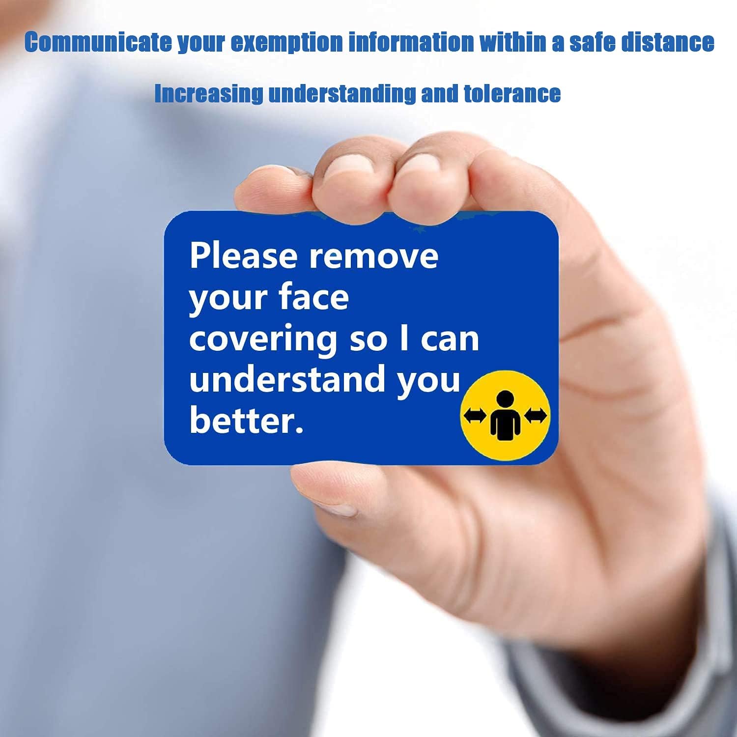 [2 Pack] Exemption from Face Covering Card with Lanyard, Exemption Card