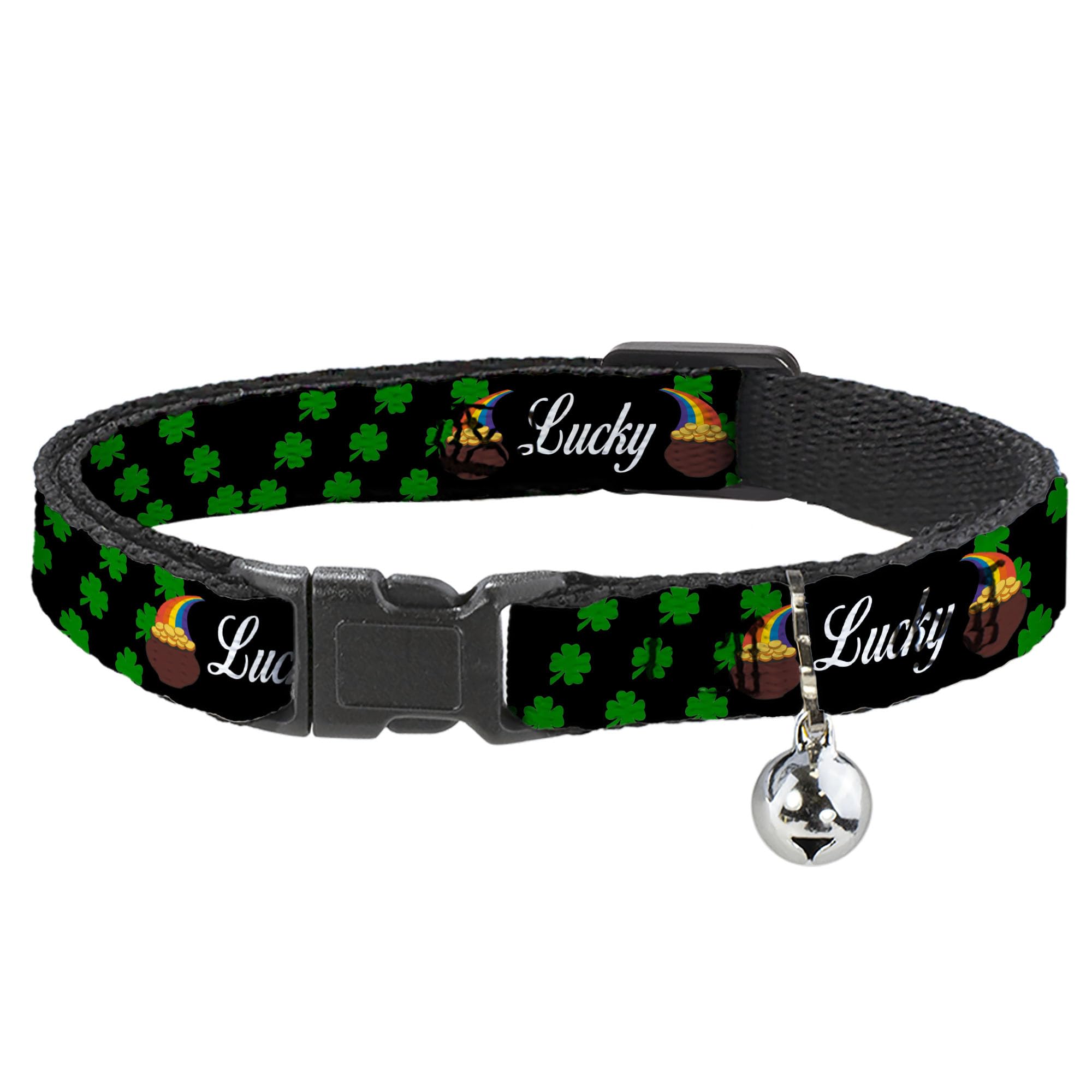 Collar de gato para San Patricio con olla de la suerte Buckle-Down