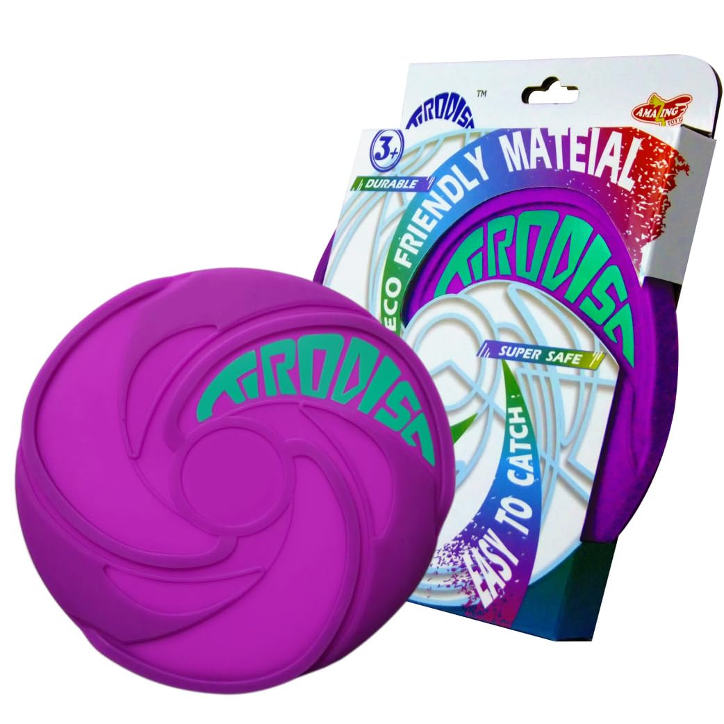 AMAZING TOYZ Tirodisc Frisbee pieghevole per bambini e adulti, disco volante in morbido silicone da 20 cm, portatile, tascabile, impermeabile, giocattolo per spiaggia, parco, giochi in piscina, facile