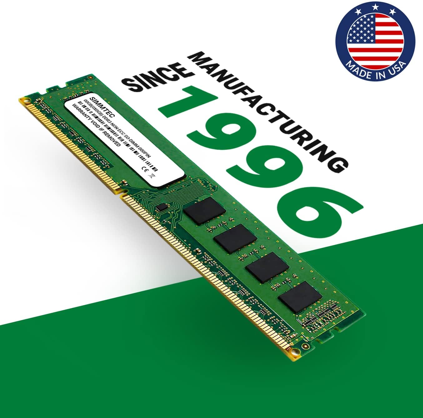 Simmtec 8GB (2x4GB) DDR3 1333MHz DIMM PC3-10600 UDIMM Non-ECC CL9 240-Pin Desktop Computer RAM Memory Upgrade Kit