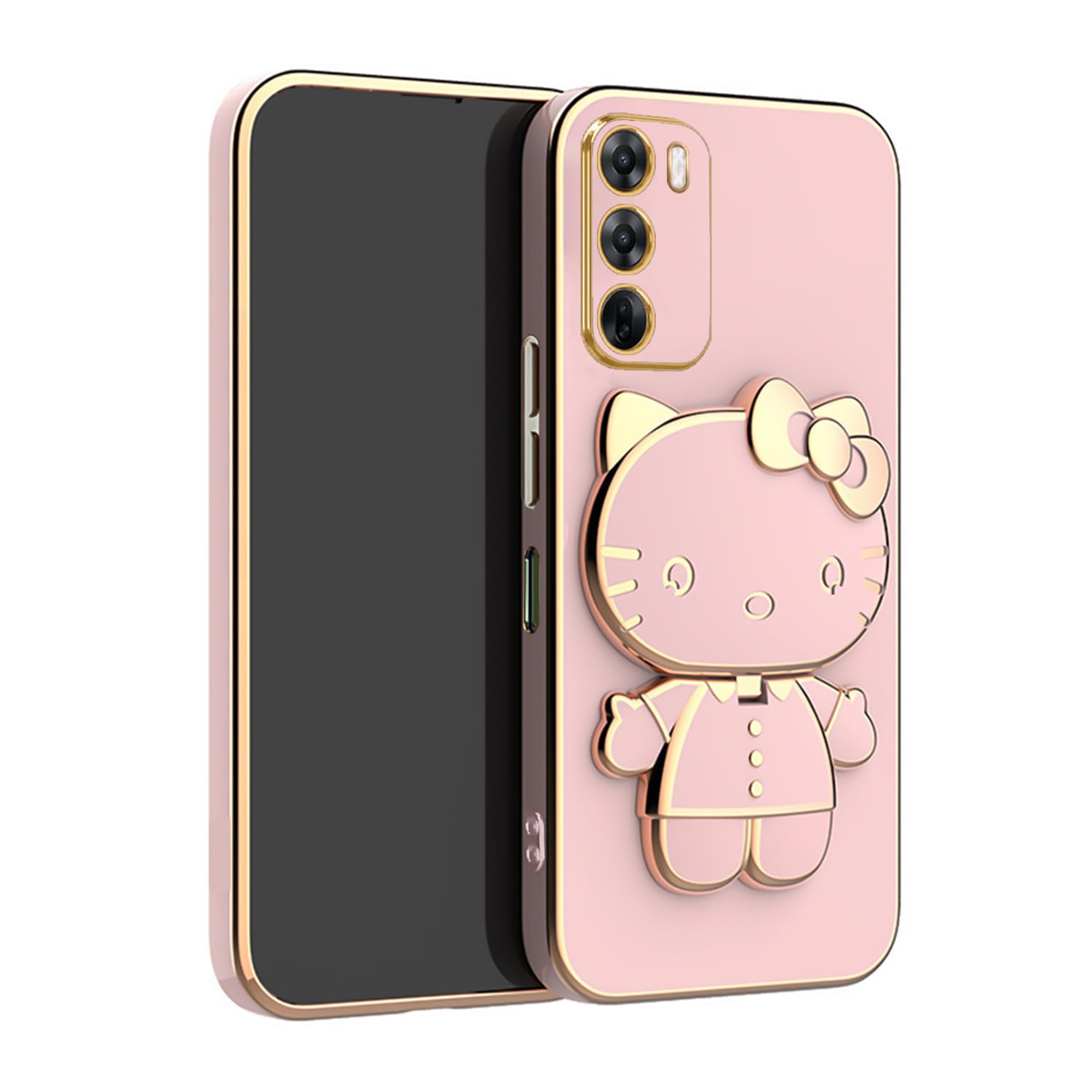 V-TAN Electroplated 3D Kitty Folding Stand and Mirror Back Case Compatible with Oppo Reno 12 5G/Oppo Reno 12 Pro 5G (Pink) (B0D9W1JC2N) Amazon Price History, Amazon Price Tracker