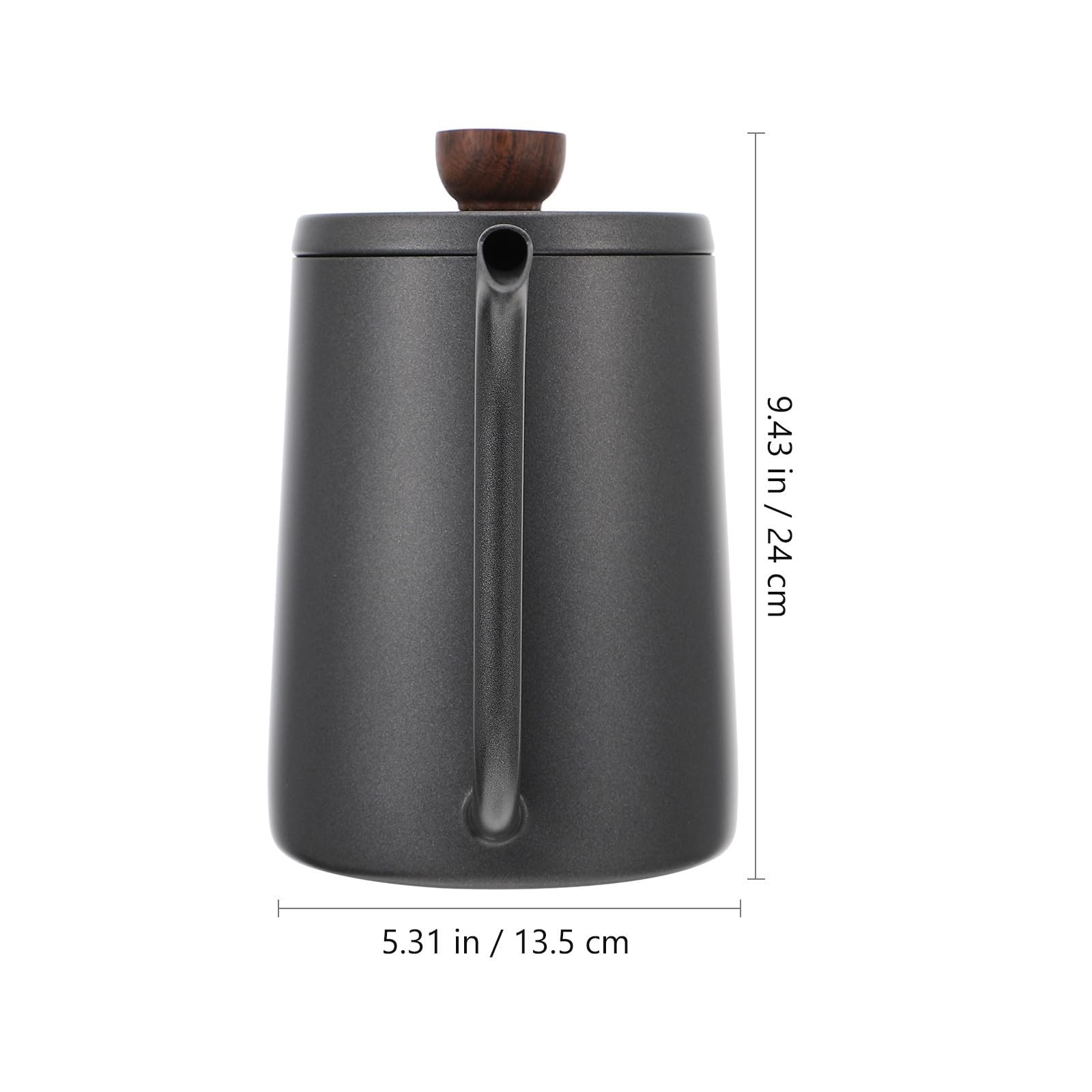Bollitore Caffè Tipo Collo D’oca in Acciaio Inox 600ml Nero