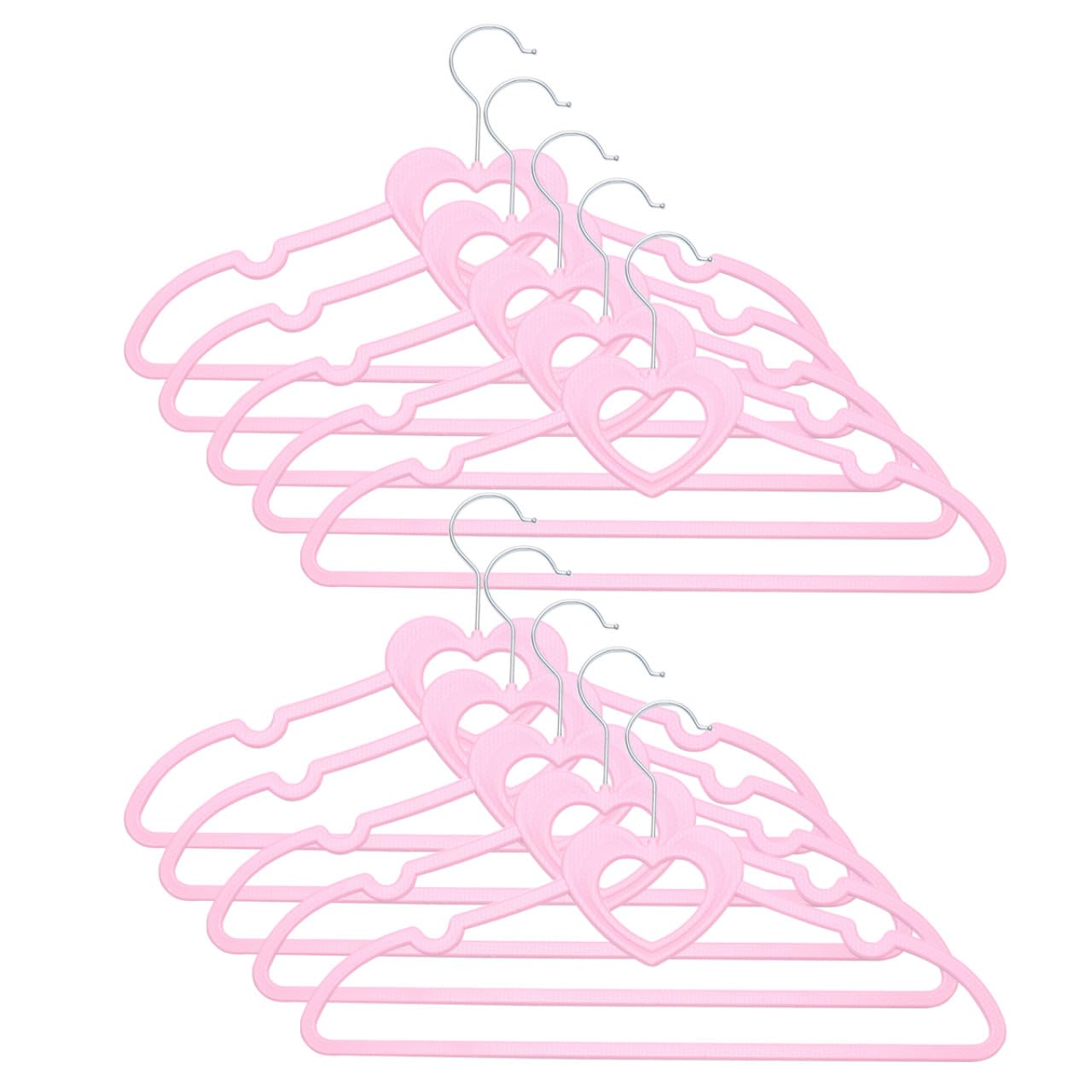 Kleiderbügel ohne Kanten 10 Stück Rosa aus Abs Kunststoff zufälliger Stil mit Rostfreien Haken Formschönes Design Stabiler Kleiderständer für Heimgebrauch