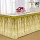 Wifehelper Tischrock mit Fransen, geeignet für runde Tische, rechteckig, Gold, Silber, Lila (Gold)