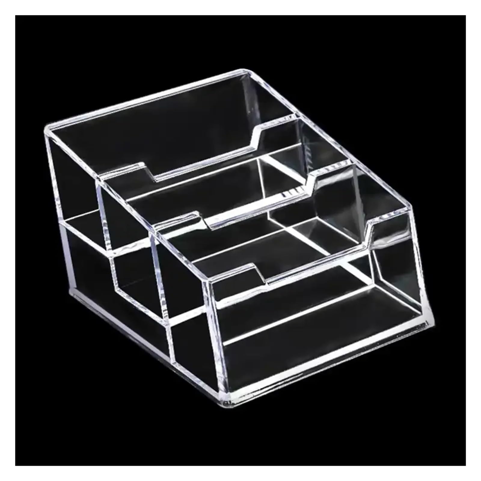 Lot de 16 présentoirs pour cartes de visite en acrylique transparent pour 70 cartes (trois compartiments)