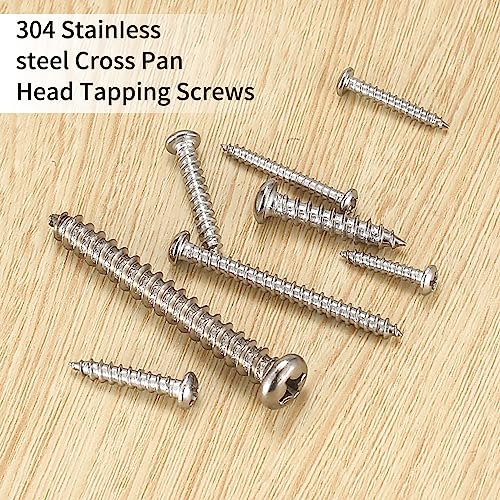 300 Pcs Wood Screws Assortment Set, Self Tapping Screws for Wood M3 M4 M5 Cross Drive Round Head Screws - Image 4