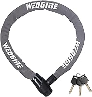 Vista 13 de Candado de cadena para bicicleta, candado de cadena de bicicleta antirrobo resistente, candados de seguridad de bicicleta de 2.72 pies con 3 llaves