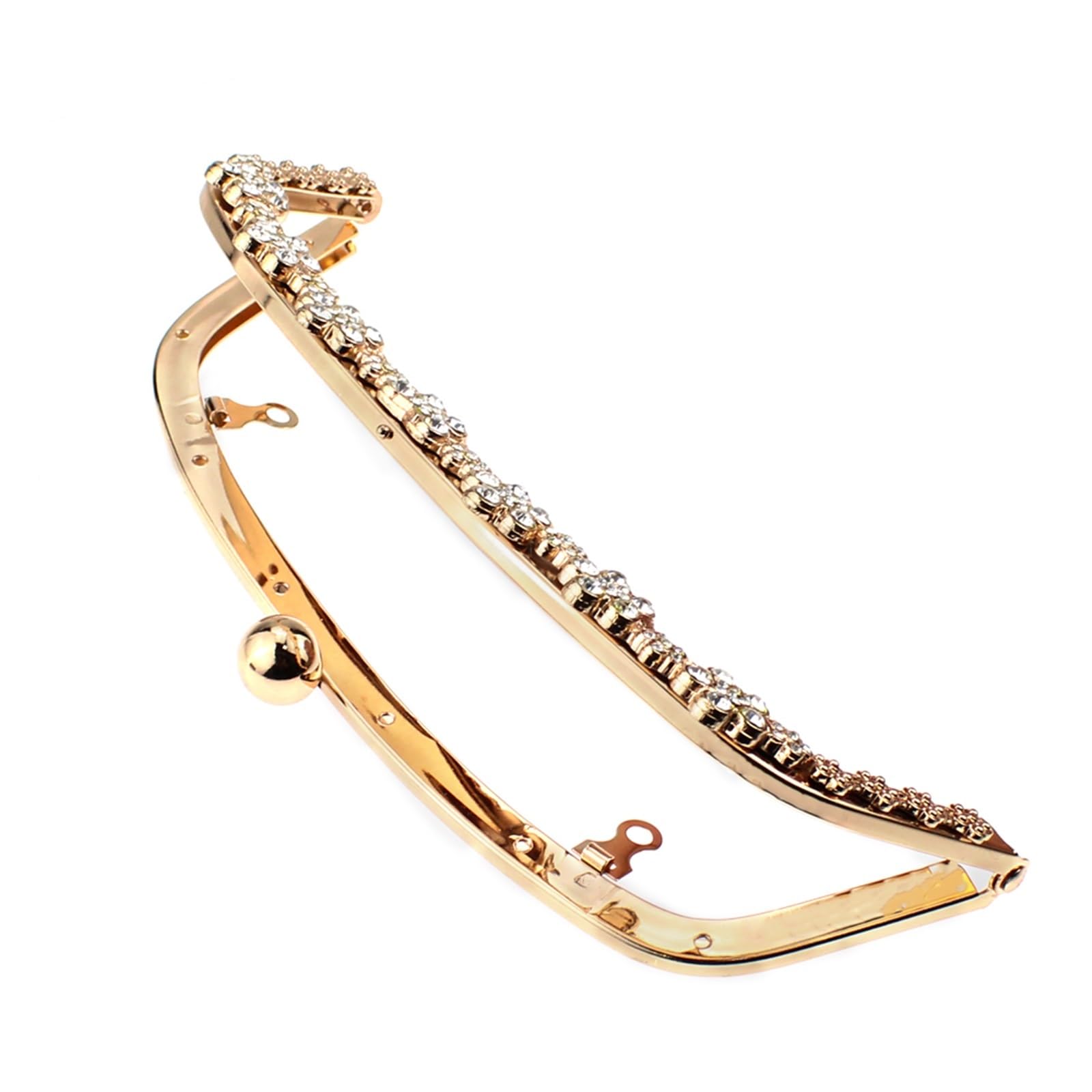Chiusura Per Borse Clic Clac 22cm - Arco Diamante, Metallo, Luce Oro