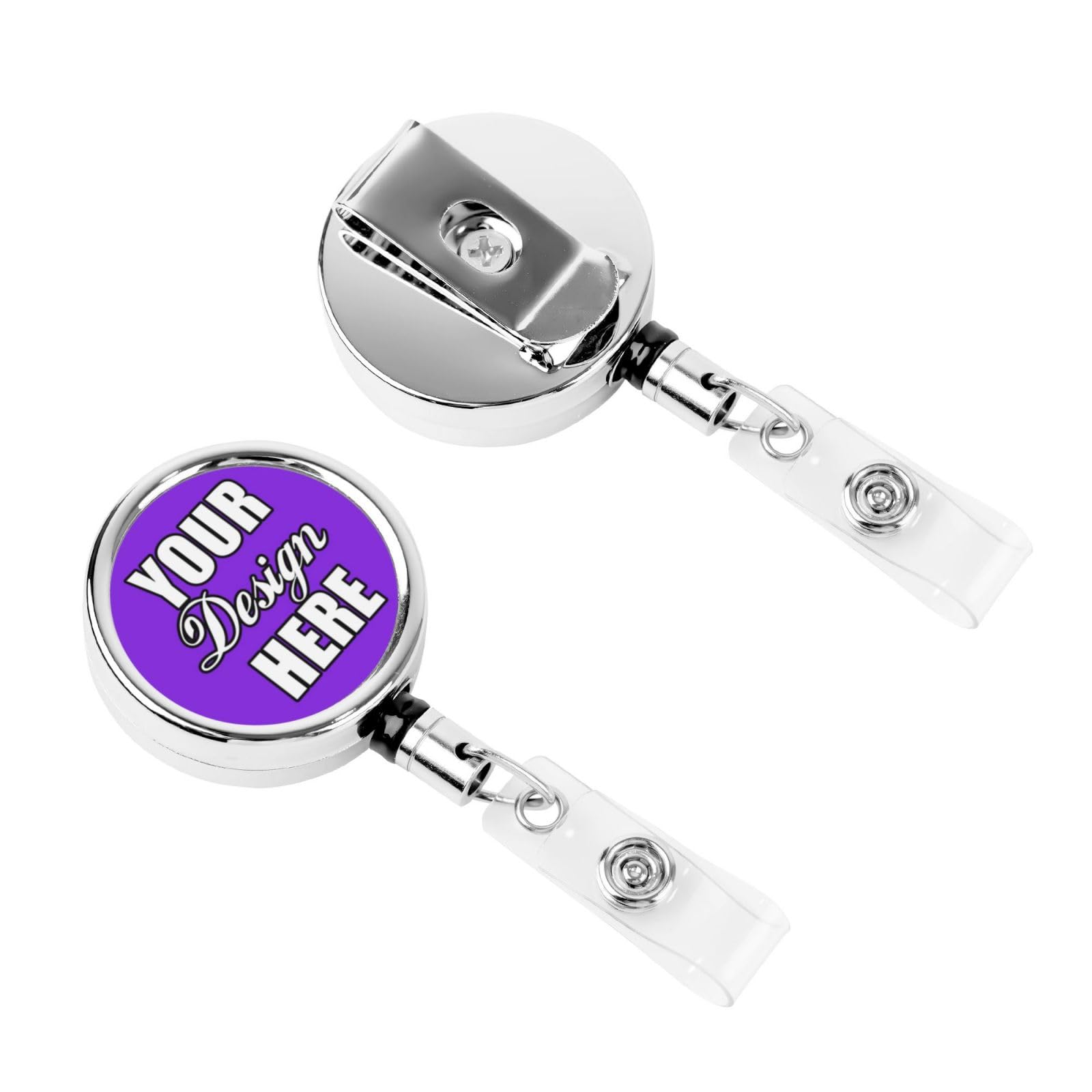 Ubvcxswaq Custom Retractable Badge Holders Design Your Own Personalized ID Badge Holder Suitable for Office Worker Medical Staffs Teacher Student,