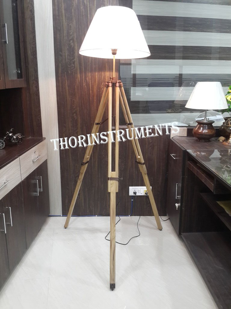 Amazon.co.jp : ヴィンテージ銅アンティーク天然木フロアランプ