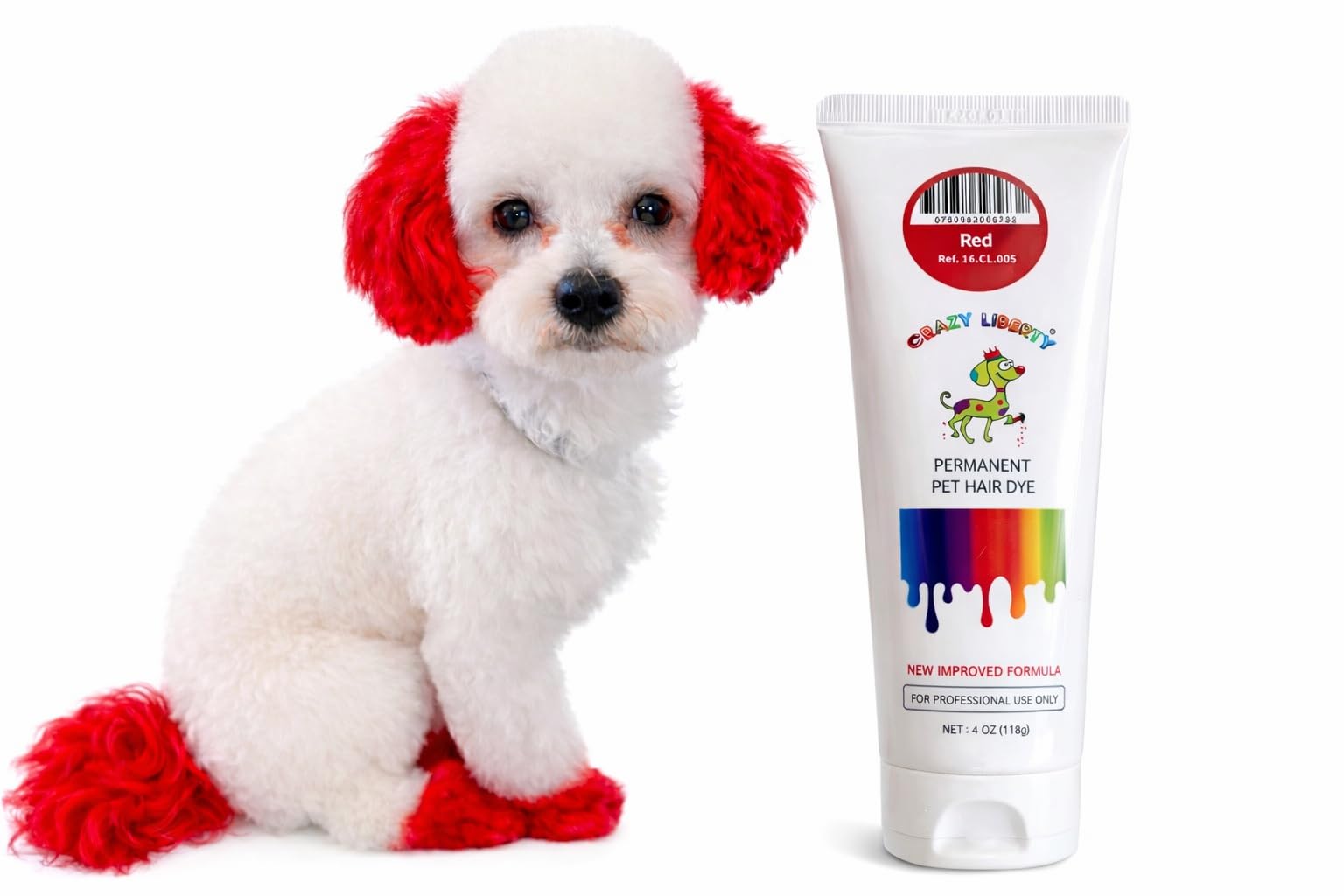 Permanent Pet Hair Dye for Dogs and Horses (Red) – Professional Grooming Color Gel, for Creative Groomers, 4 Fl Oz