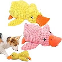 Calming Duck Dog Toy for The Mellow Pets,2025 Upgrade Squeak Dogs Toys Yellow Best Friends, Stuffed Duck Dog Toys for Small Cats Indoor Puppy Essentials (Yellow Pink)