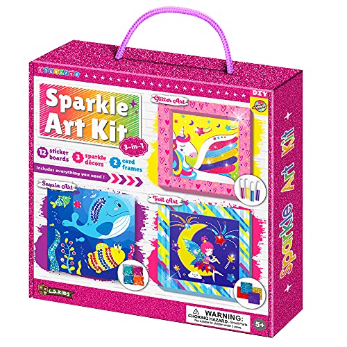 Sparkle Art Set infantil para estimular la creatividad con 12 divertidos proyectos de arte DIY