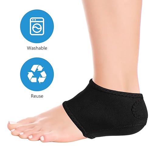 Miniatura 5 de 1 par de calcetines de apoyo para el talón: fundas de inserciones plantares para plantas - protectores de talón acolchados cómodos para uso diario