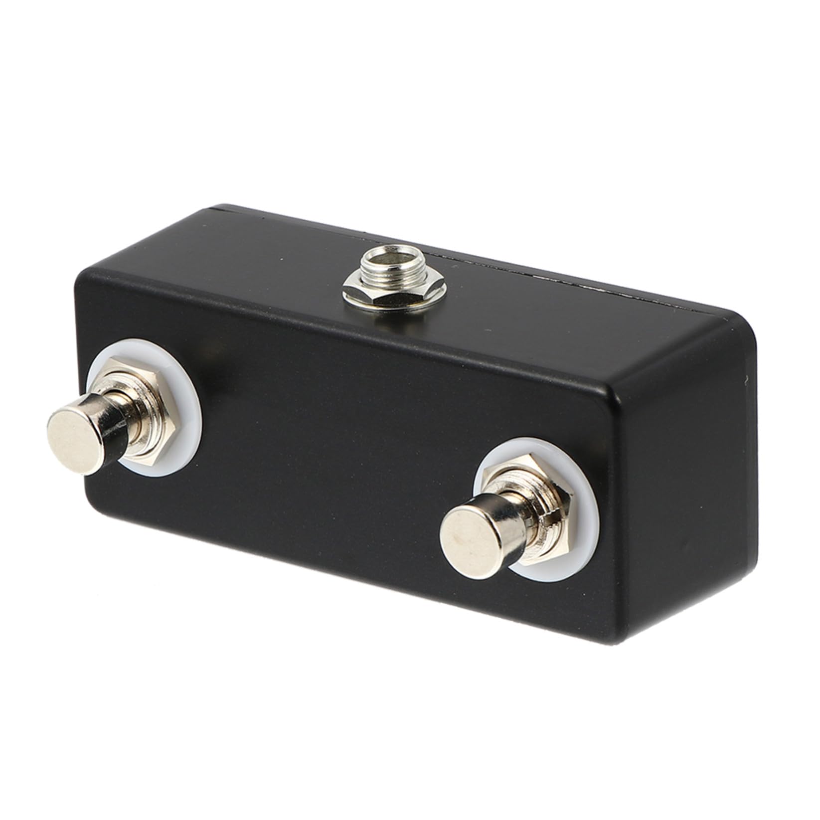Footswitch per Effetto Chitarra Duale 2 Pezzi Jack 1/4 | Nero, Guscio Interamente Metallico e Leggero, Contatto Momentaneo Normalmente Aperto, Parti per Strumento Musicale
