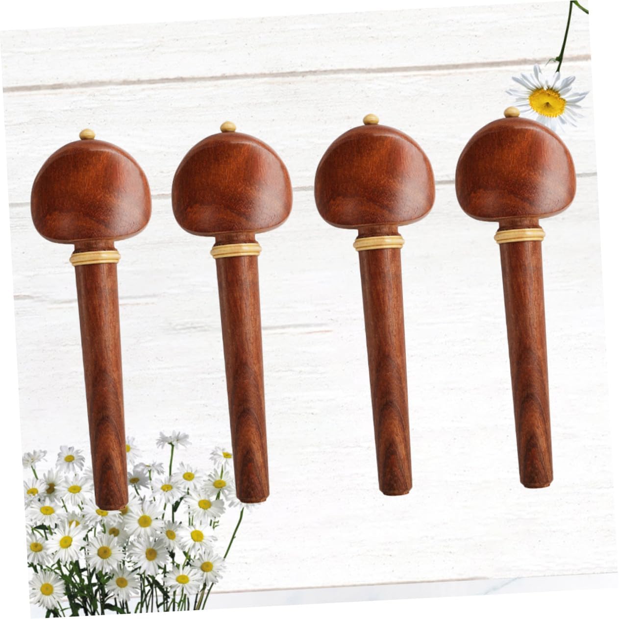 4pcs Solid Wood Rosewood Cello Pegs Tuning Shafts with Smooth Texture Vintage Chocolate Color Classic Style Cello Accessories Tool