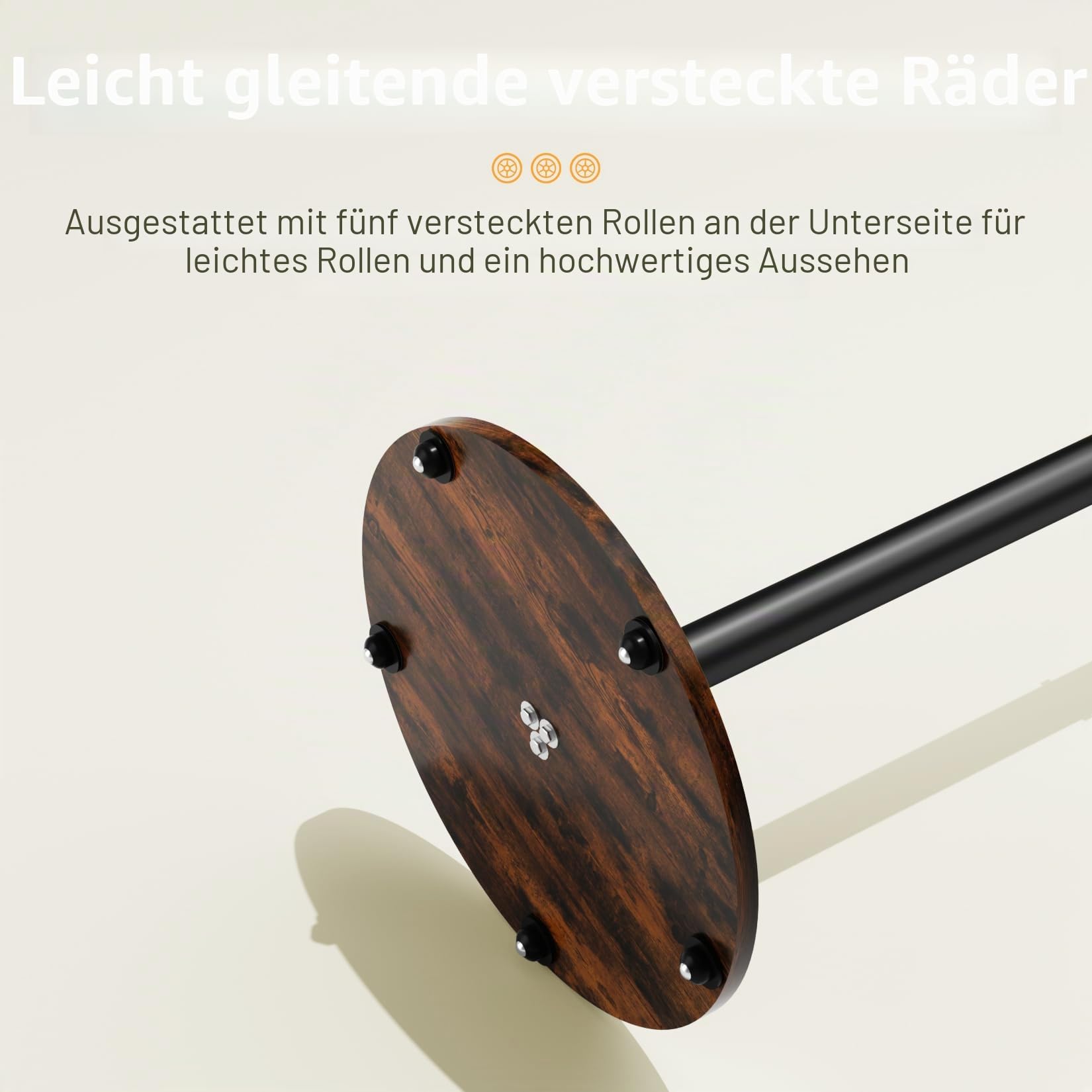 unho TV Standfuss Höhenverstellbar, TV Ständer Rollbar, TV Bodenständer für 40-75 Zoll Fernsehstand, VESA 600x400mm, bis Max 50kg, schwarz