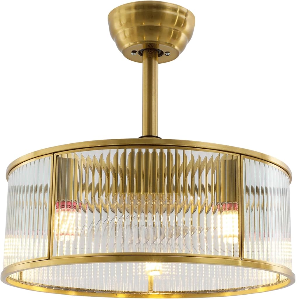OZLMBERN Antique Style Fan Lamp Ceiling Fan Lamp Household Dining Room Living Room Bedroom Electric Fan Integrated Pendant Light
