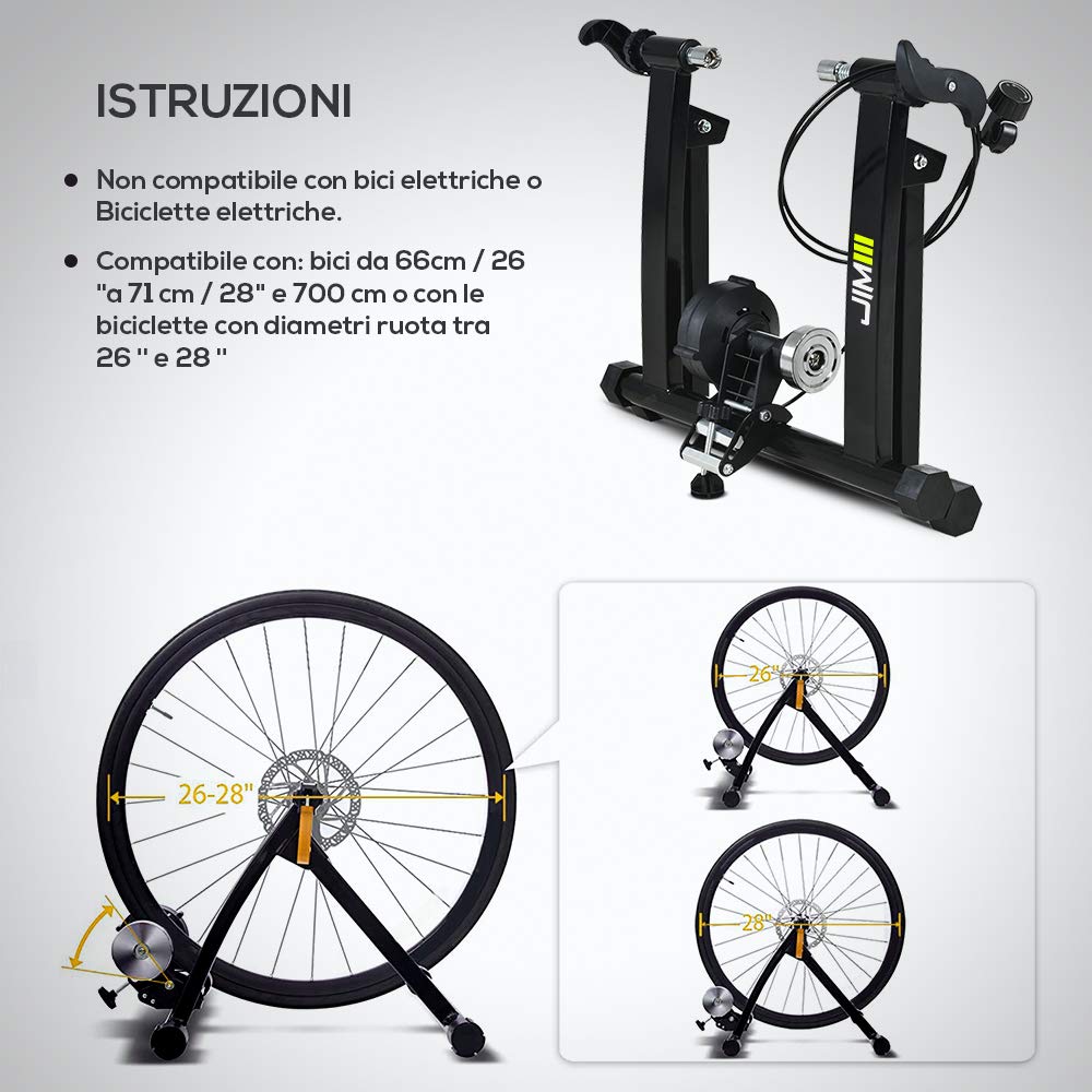 JIM Fitness - Rullo Magnetico per Allenamento Bicicletta Indoor