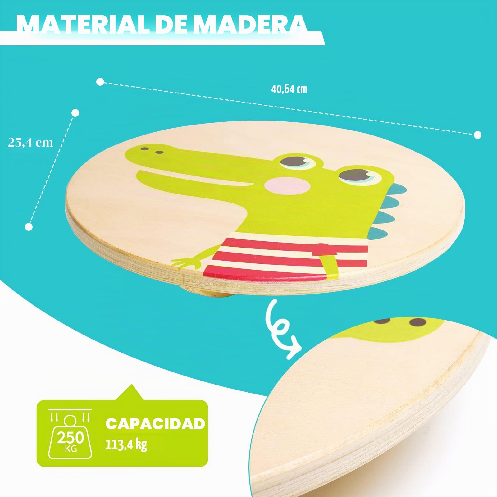 Tabla de Equilibrio de Madera para Niños, Balance Board para Niños, Piedras de Equilibrio para Entrenamiento de Equilibrio en Interiores y Exteriores