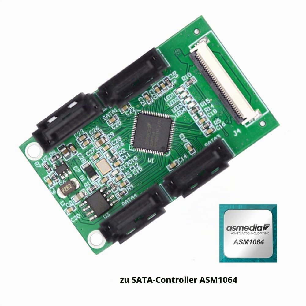 xiwai Mini PCI-E NGFF A+E auf SATA 3.0 4 Ports Adapterkabel 6 Gbit/s