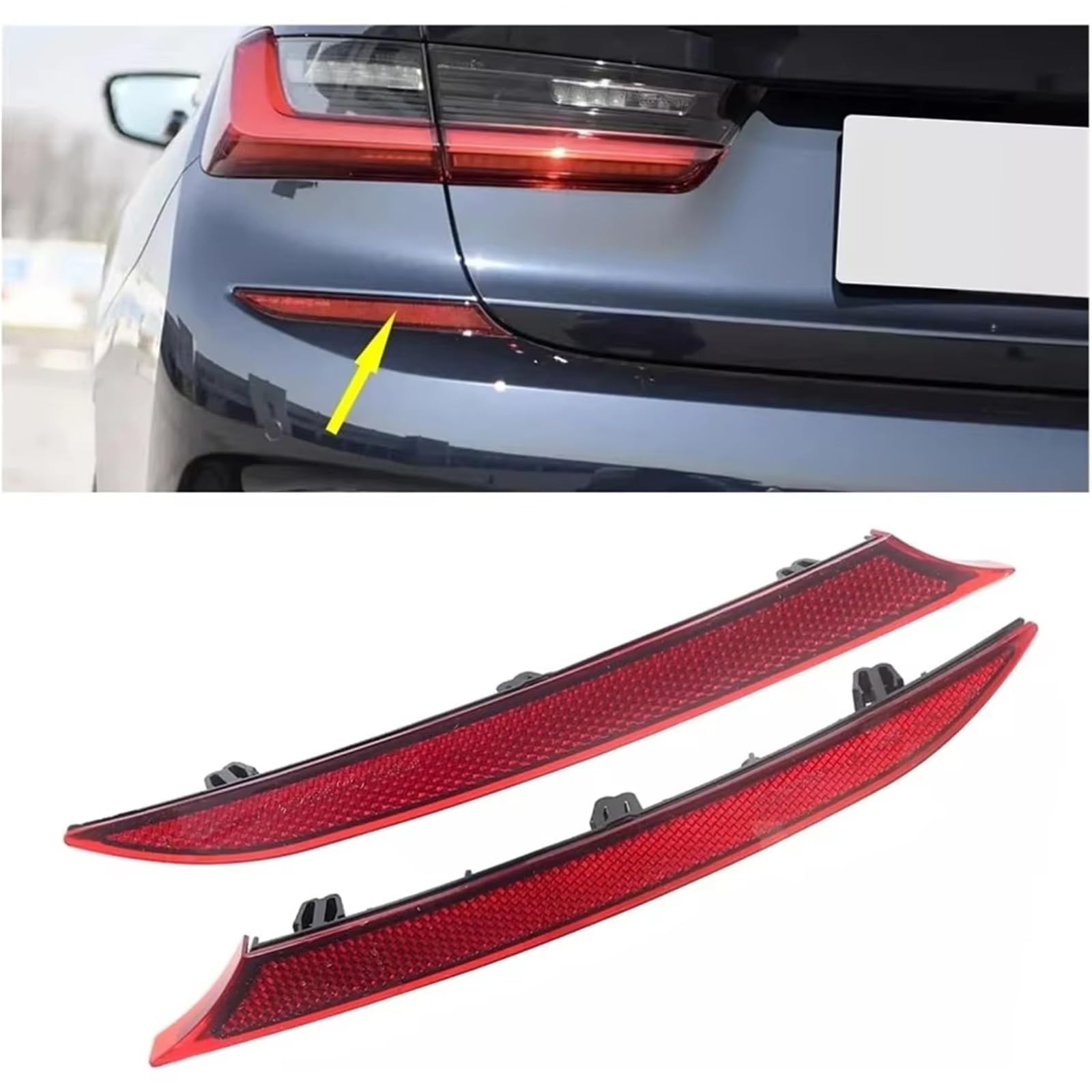 Compatible Con Para Sport Series 3 G20 320 325 330 340 2018-2021 Reflector De Parachoques Trasero Impermeable 63148074229 63148074230