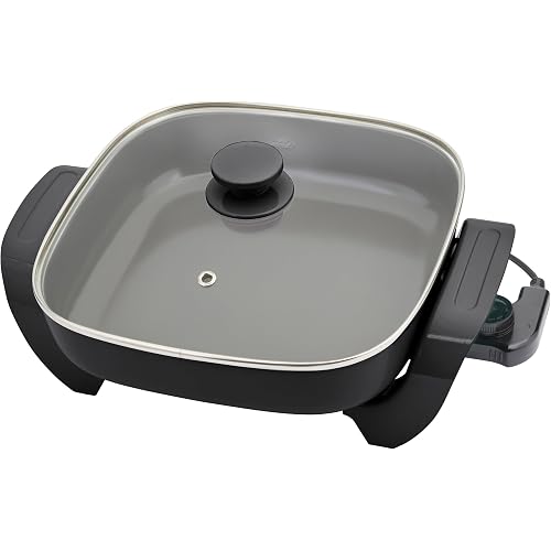 GreenLife 12" 5QT Electric Skillet, Black