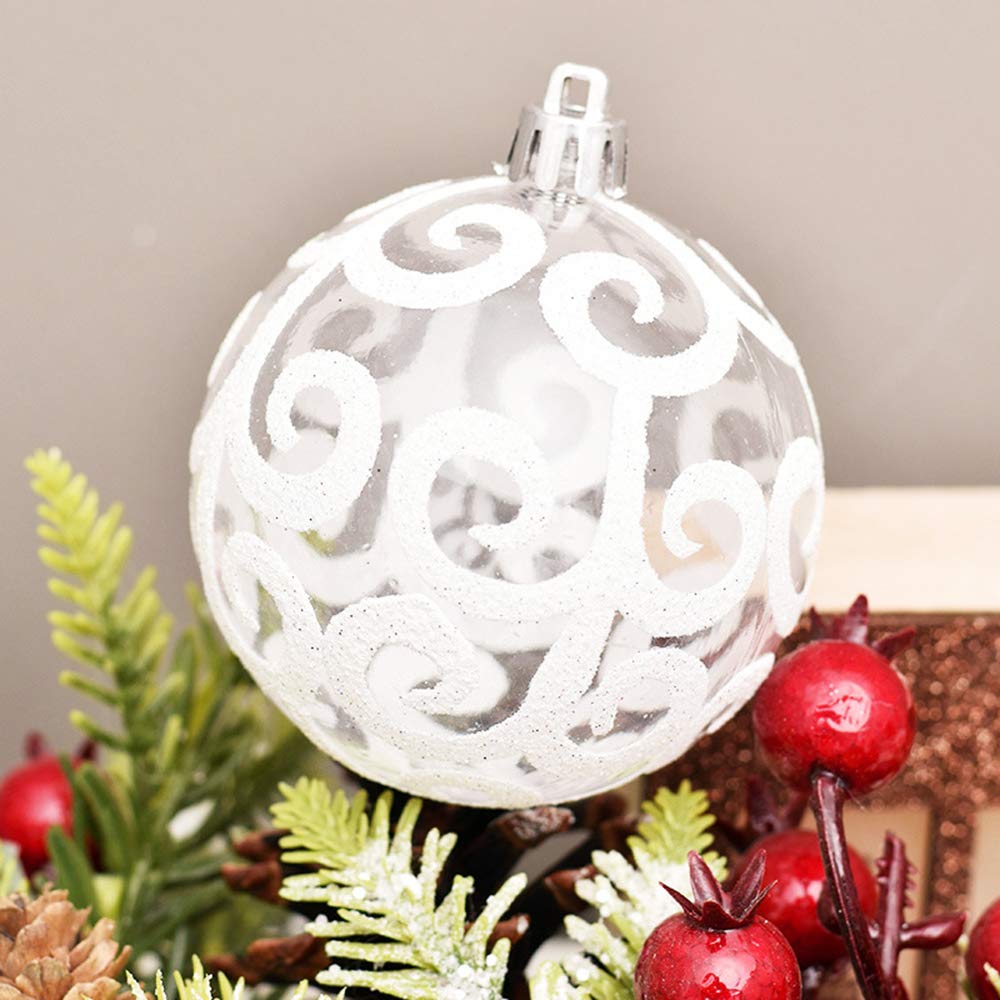 Weihnachtsbaum-Dekorationskugel-Set, transparente Weihnachtskugeln, Familienfest, Hochzeit, Zusammenkünfte, Dekoration, bruchsicher, 6 cm, 5 Stück