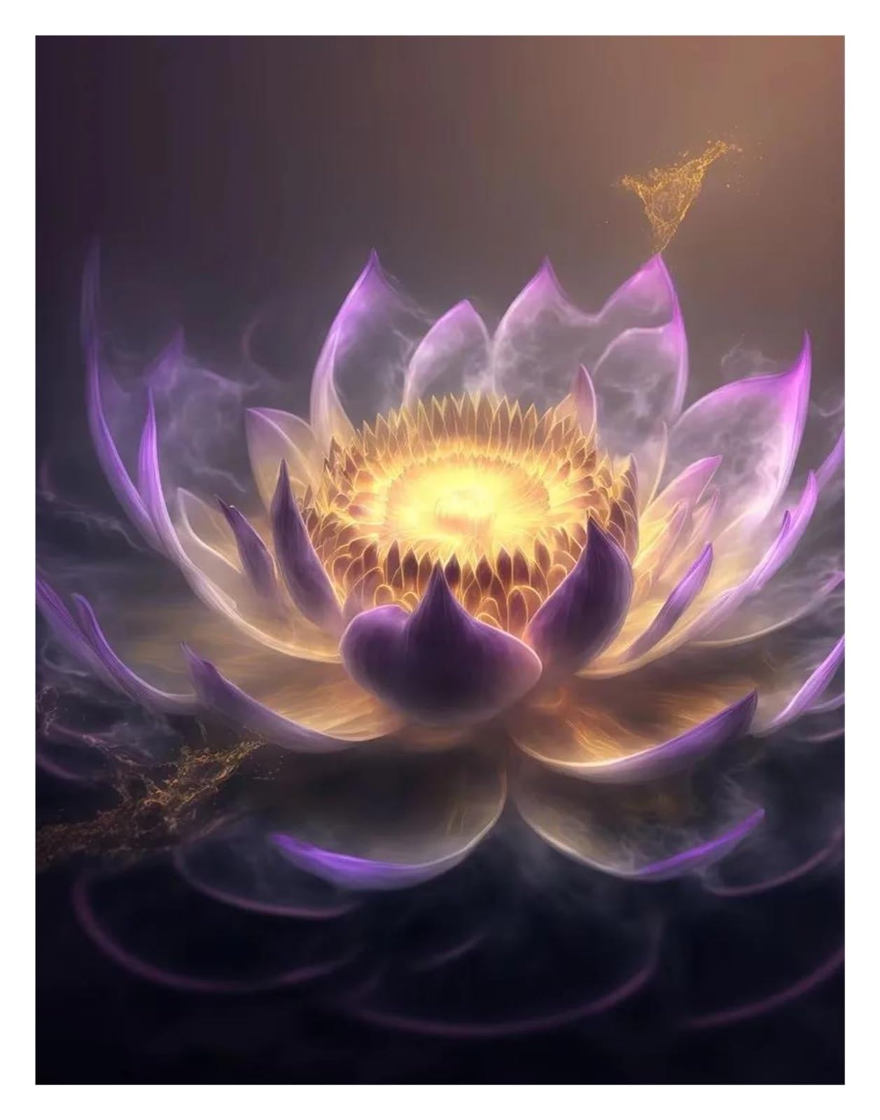 Peinture sur toile fleurs de lotus XENITE | Image d'art religieux de qualité supérieure E