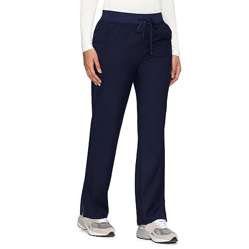 COZYFIT Scrub Pants for Women - Straight-Leg Cargo Pants with 3 Pockets, Drawstring Scrub Pants