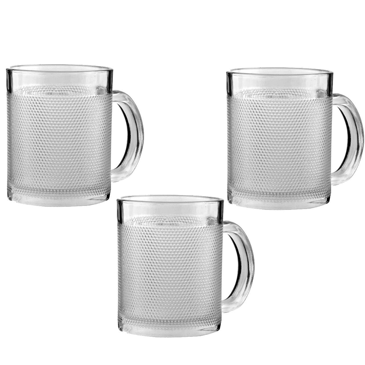Portal Glass Diamond Dot Mug - 200 ml- 3Piece