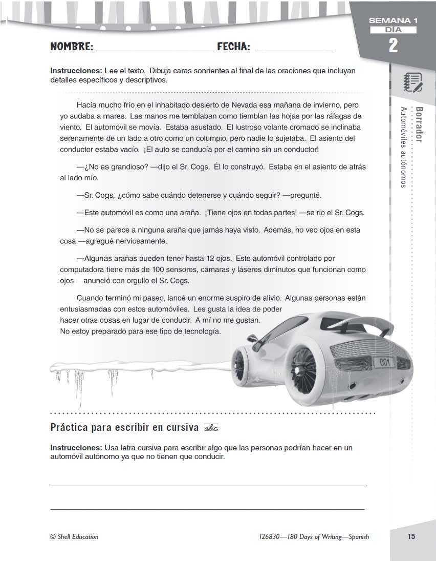 180 Days(tm): Writing for 5th Grade Spanish Practice Workbook for Classroom and Home, Cool and Fun Practice Created by Teachers (180 Days of Practice) (Spanish Edition) - Image 6