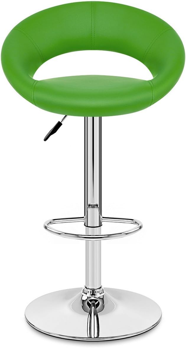 VuHom Breakfast Bar Stool with Backrest Faux Leather Chrome