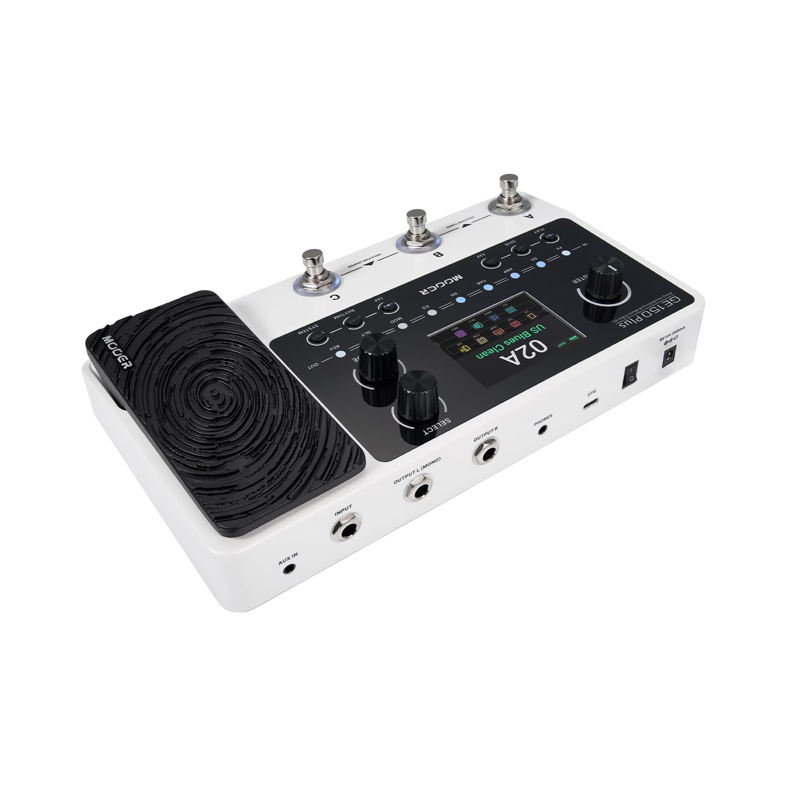 Mooer GE150 Plus Multi Effects Pedal für Gitarre | 55 Amp-Modellen, 170 Effekten, 80-Sekunden-Looper, Expression-Pedal und USB-C-Recording
