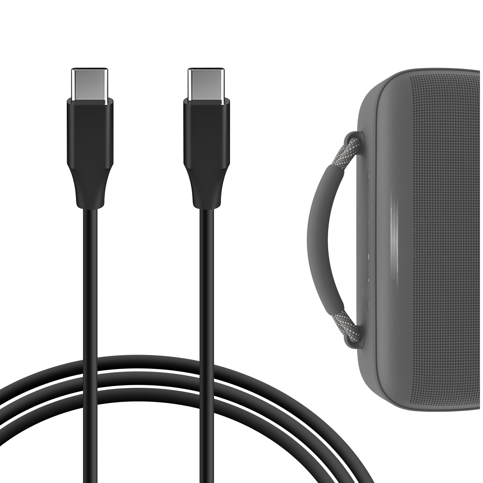 GEEKRIA Type-C Speakers Charger Cable Compatible with Bose SoundLink Plus, Soundcore Boom 3i, Beats Pill 2024, JBL GO5/GO4, Clip6, USB-C Replacement