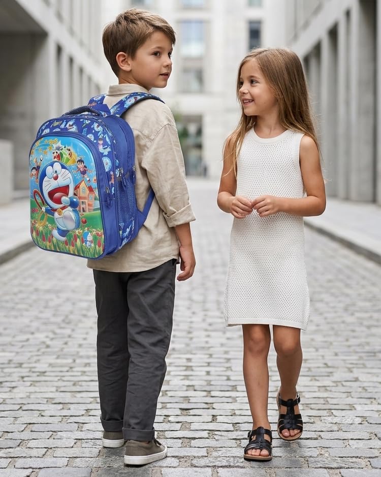 Image of Stylbase Kid School Backpack Bag for Girls and Boys | Ideal School Picnic Travel & Travelling Bag |17 Inches 4 Compartments, Water-Resistant Multipurpose for Kids