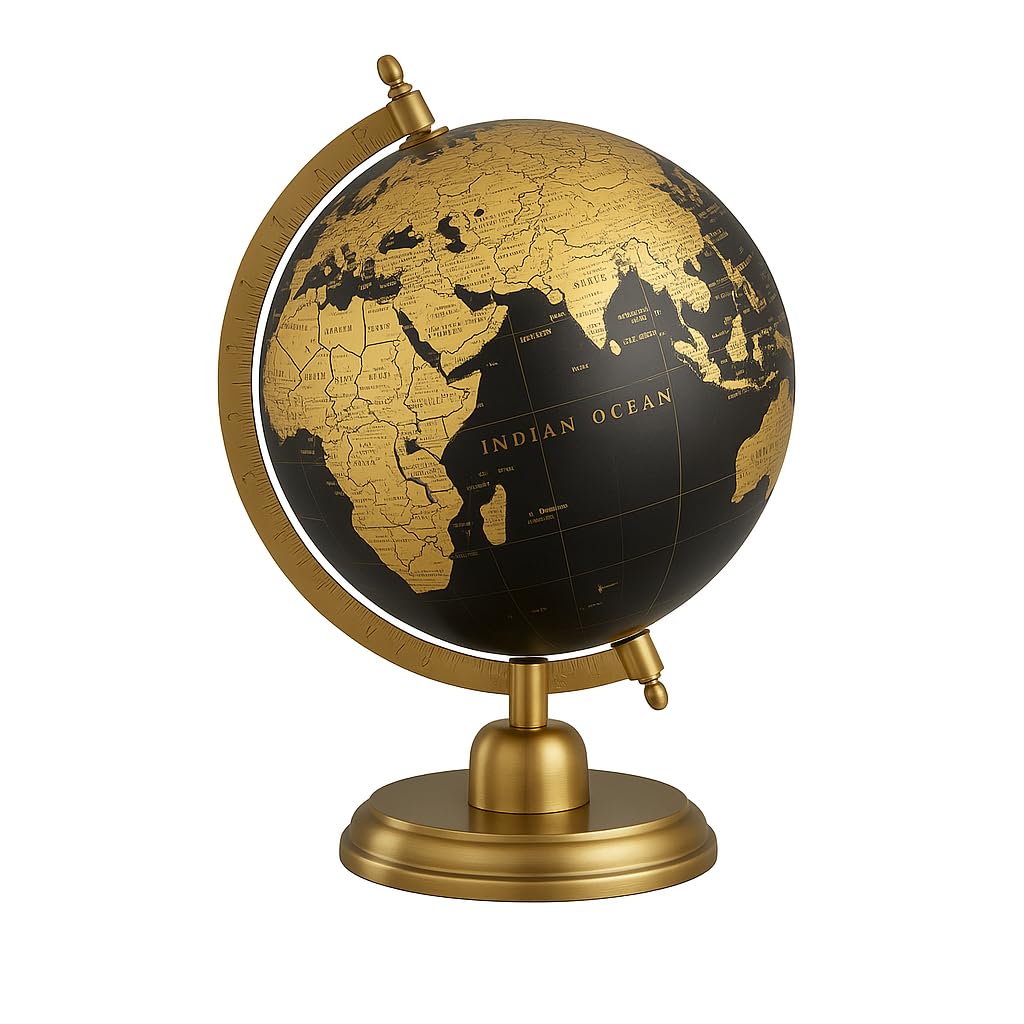 GLOBE DADDY 8 Inch Decorative Antique World Globe with Metal Stand – Vintage Desk Globe for Office & Study