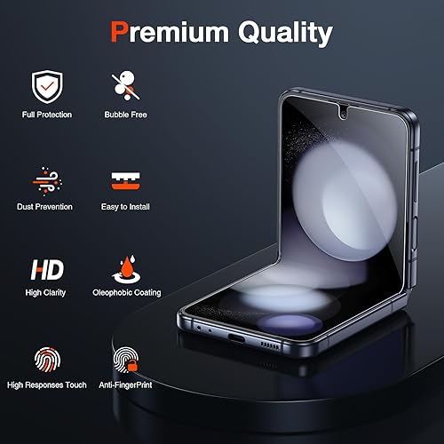 Miniatura 3 de LK Paquete de 3 protectores de pantalla para Samsung Galaxy Z Flip 5, sensible al tacto, cobertura completa, TPU suave de calidad premium, protector
